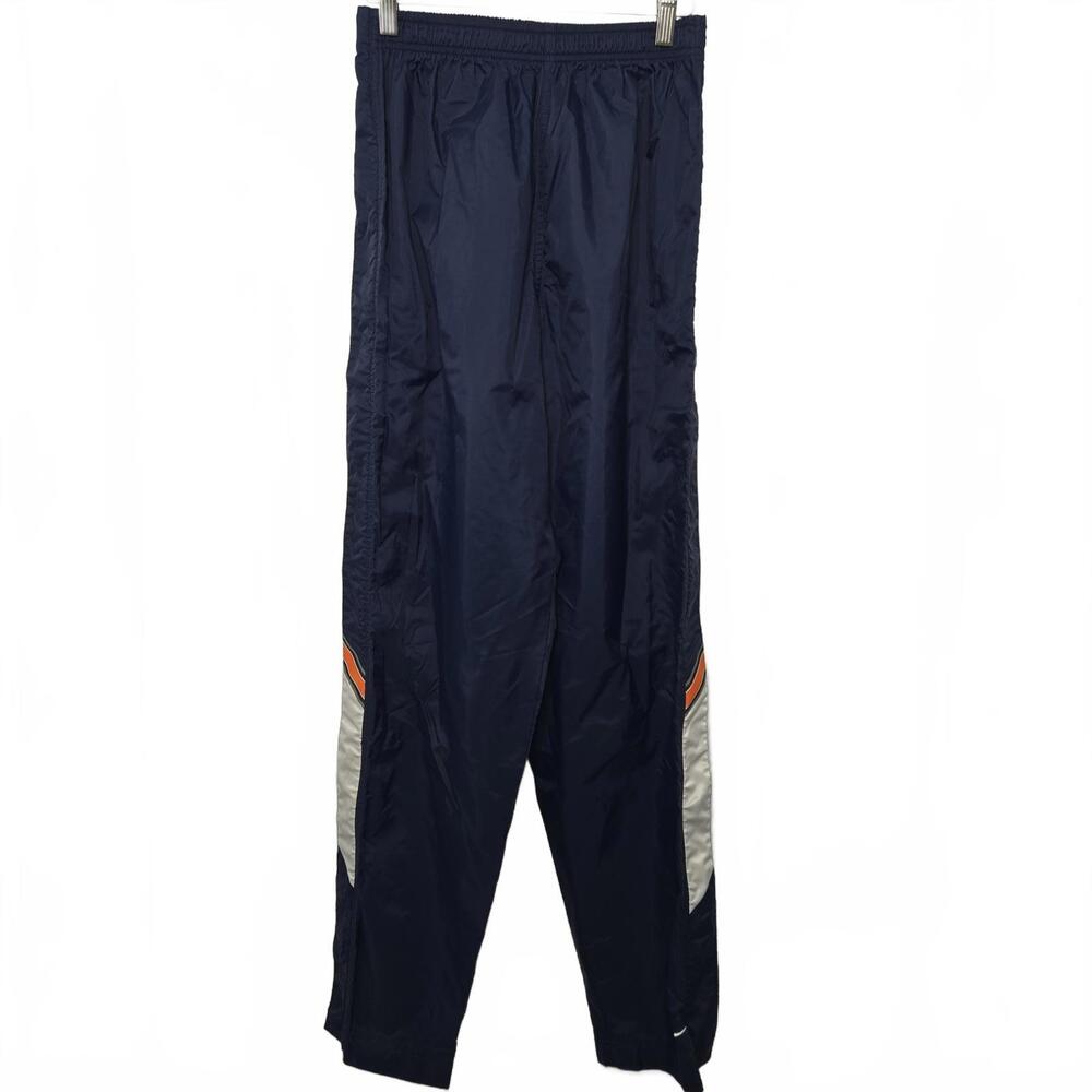 Nike Track Pants Women's Small Blue White Nylon Logo Side Zip Y2k